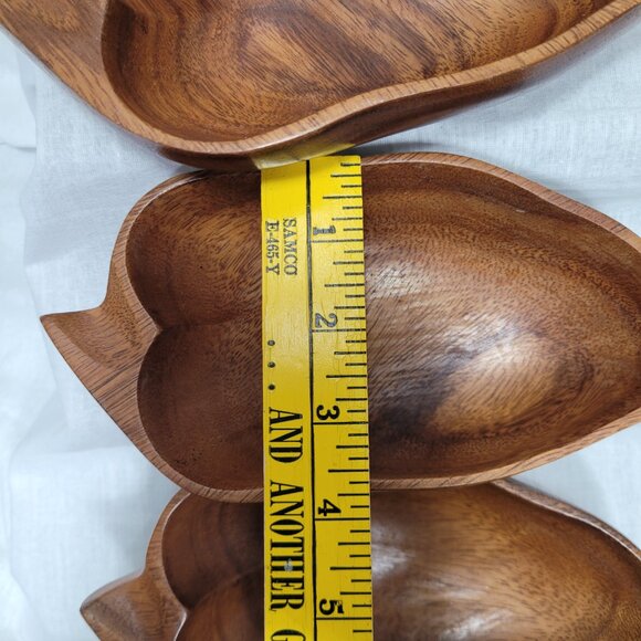 Vintage Lot Hawaiian Monkey Pod Wood Goblet's & bowls Tiki Hand Carved Artisan - Picture 11 of 14